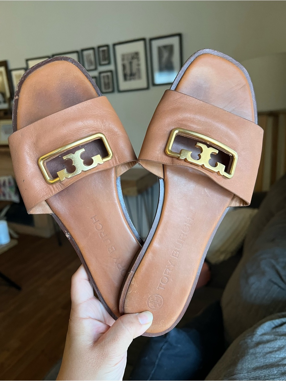 Tory Burch Selby Leather Slide Sandal Size 10 M - Picture 10 of 14